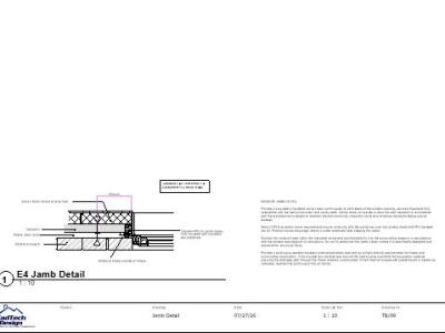 Window jamb detail with insulated cavity closer, frame position, DPC continuity and perimeter seals