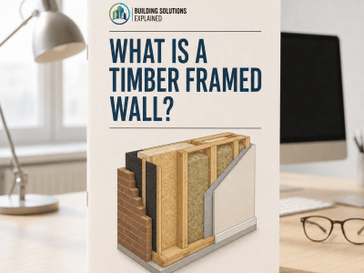 What Is a Timber Framed Wall? guide cover with an illustrated insulated timber wall build-up