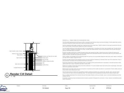 Timber frame window cill detail with drainage and insulation