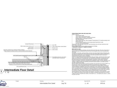 Timber frame intermediate floor detail with metal-web joists